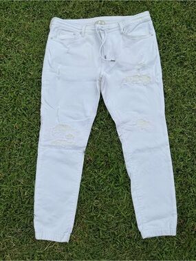 H&M White Slim Distressed Men's Jeans